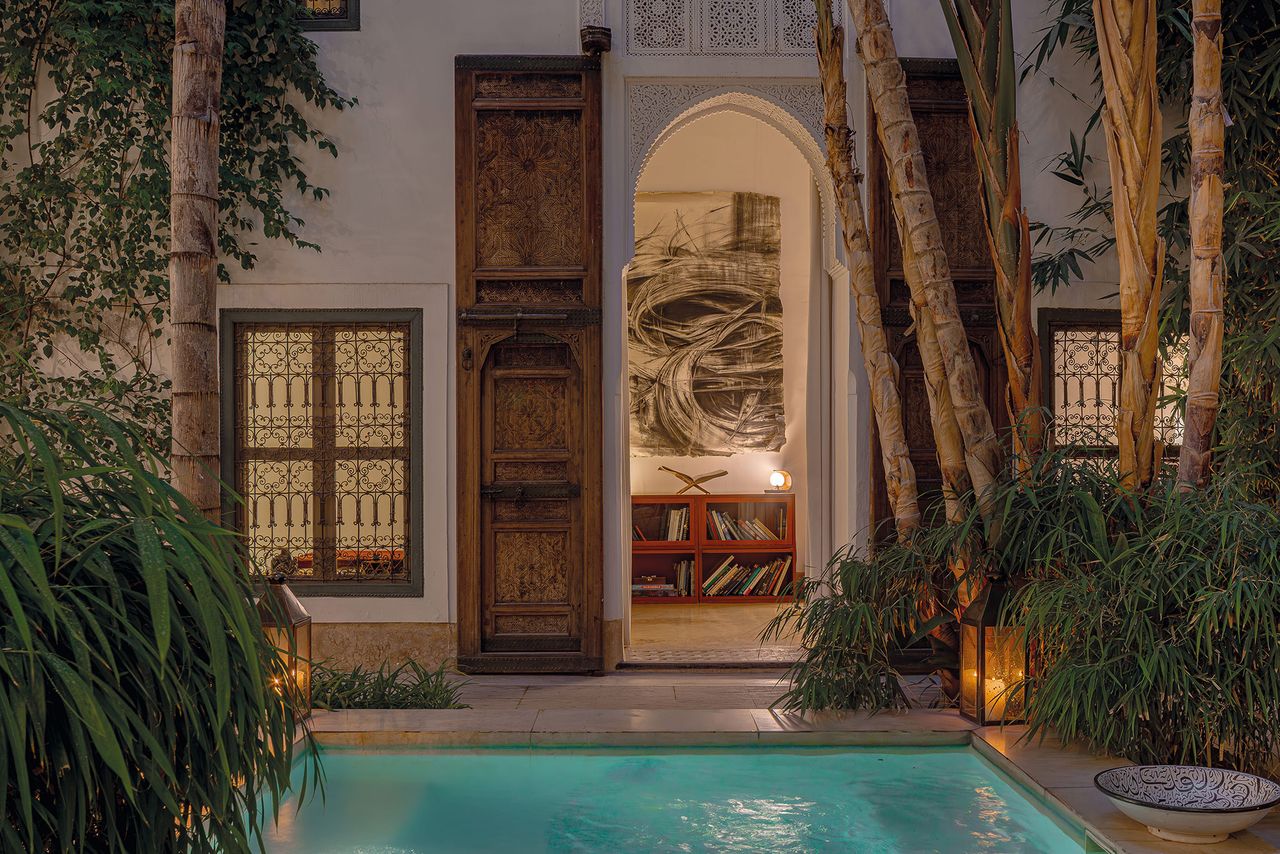 The pool at dusk