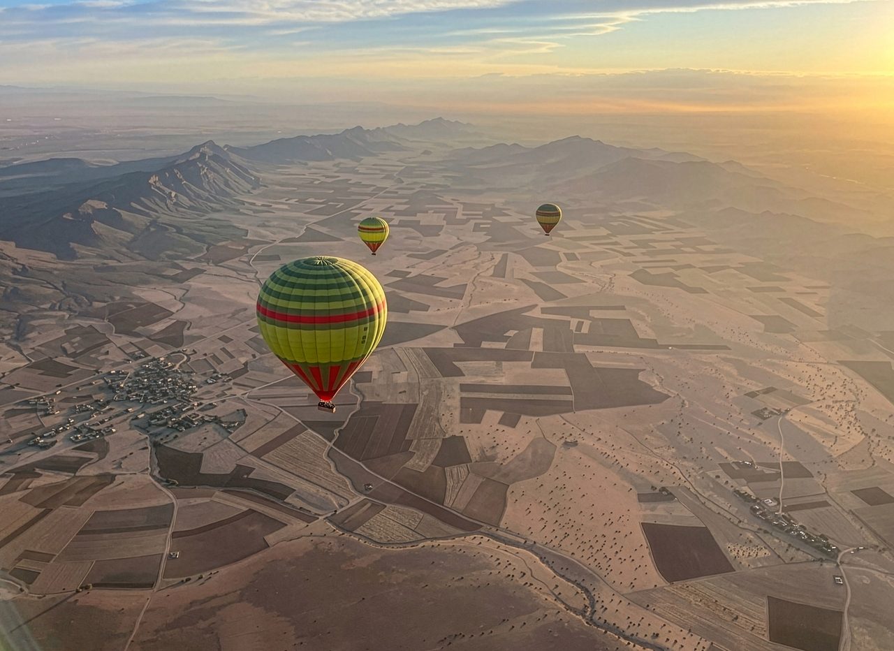 Hot air balloon at dawn
